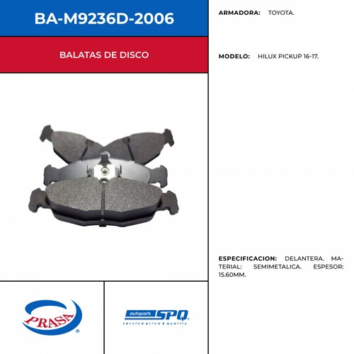 Balatas De Disco SPQ BA-M9236D-2006