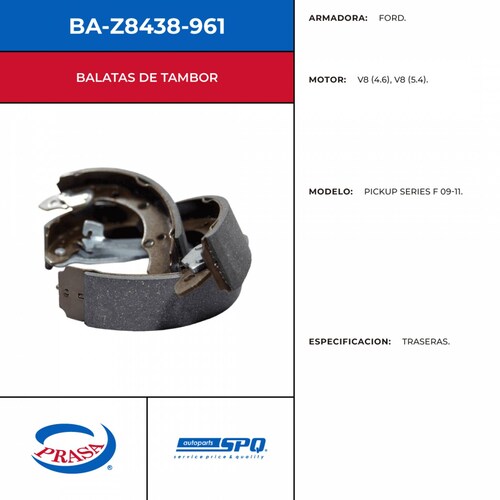 Balatas De Tambor SPQ BA-Z8438-961