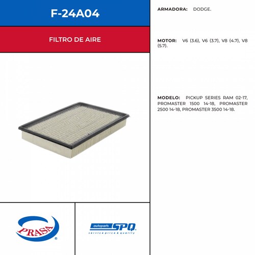 Filtro De Aire SPQ F-24A04