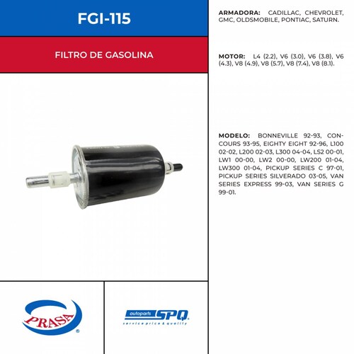 Filtro De Gasolina SPQ FGI-115
