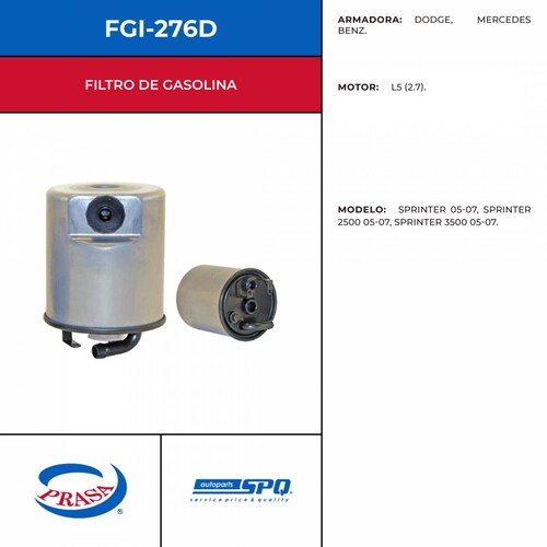 Filtro De Gasolina SPQ FGI-276D