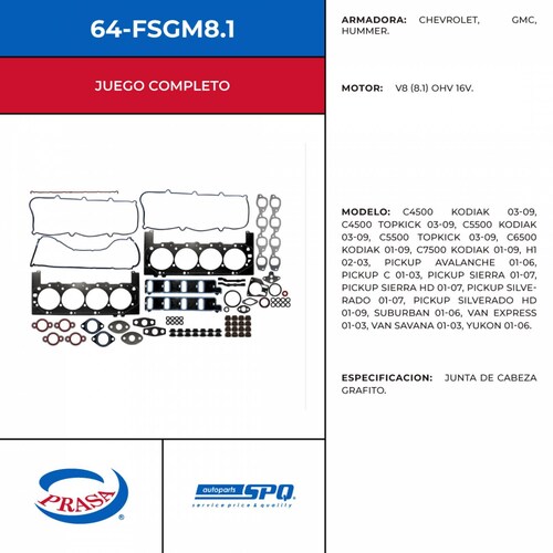 Empaques Juntas de Motor SPQ 64-FSGM8.1