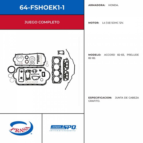 Empaques Juntas de Motor SPQ 64-FSHOEK1-1