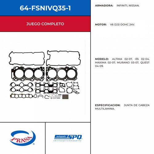 Empaques Juntas de Motor SPQ 64-FSNIVQ35-1