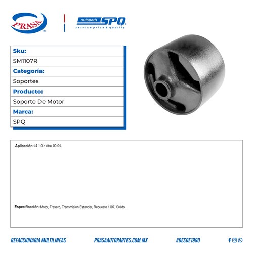 Soporte De Motor, SPQ; Para Dodge Atos 2000-2004 L4; 1