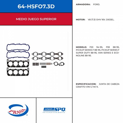 Empaques Juntas Superior SPQ 64-HSFO7.3D