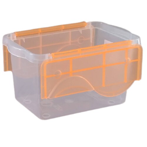 2 Cajas de Plastico 3.2 litros Transparente Tapa Naranja  Multicositas- PEYO