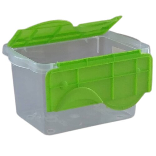Caja de Plastico 3.2 litros Transparente Tapa Verde  Multicositas- PEYO