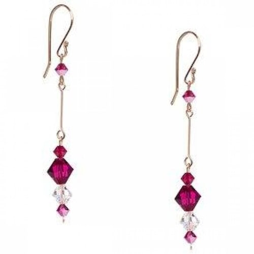 Aretes con Cristal Swarovski en Aleacion con Oro 18k Jands 