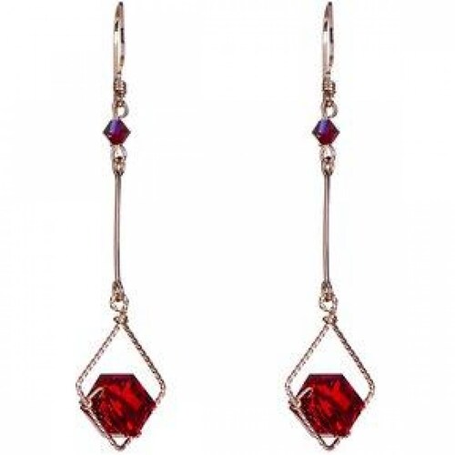 Aretes con Cristal Swarovski en Aleacion con Oro 18k Jands .