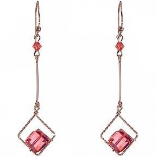 Aretes con Cristal Swarovski en Aleacion con Oro 18k Jands .