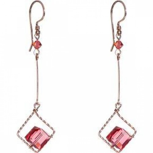 Aretes con Cristal Swarovski en Aleacion con Oro 18k Jands .