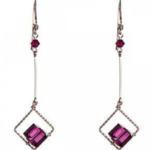 Aretes con Cristal Swarovski en Aleacion con Oro 18k Jands .