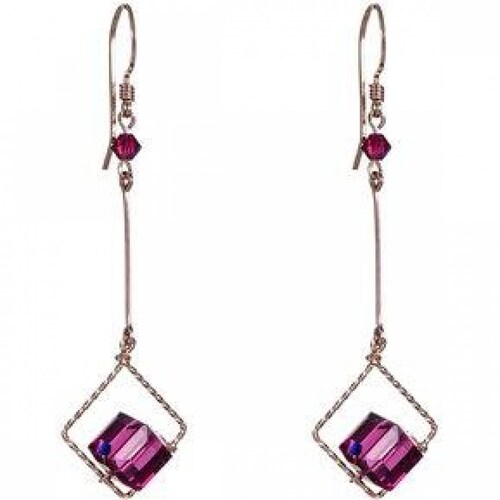 Aretes con Cristal Swarovski en Aleacion con Oro 18k Jands .
