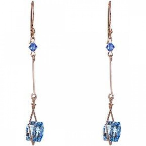 Aretes con Cristal Swarovski en Aleacion con Oro 18k Jands .