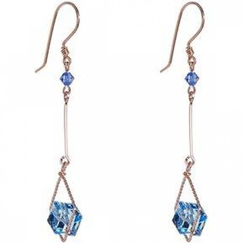 Aretes con Cristal Swarovski en Aleacion con Oro 18k Jands .