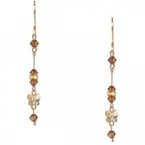 Aretes con Cristal Swarovski en Aleacion con Oro 18k Jands .