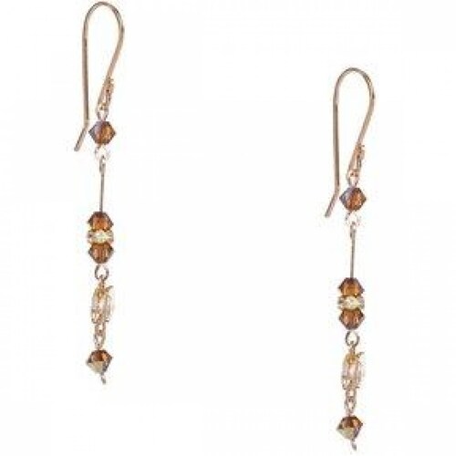 Aretes con Cristal Swarovski en Aleacion con Oro 18k Jands .