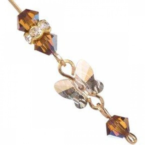 Aretes con Cristal Swarovski en Aleacion con Oro 18k Jands .