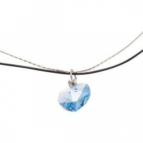 Collar con Crystals Swarovski en Plata 925 y Piel Jands 