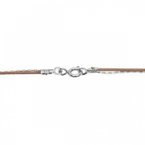 Collar con Crystals Swarovski en Plata 925 y Piel Jands 