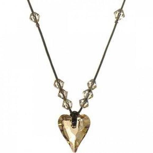 Collar con Crystals Swarovski en Piel y Aleación con Oro 18k. 