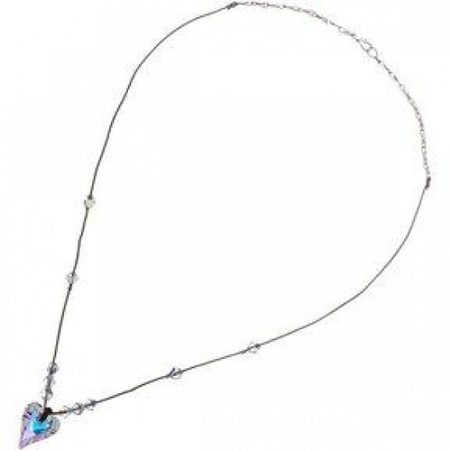 Collar con Crystals Swarovski en Piel y Aleación con Oro 18k. 