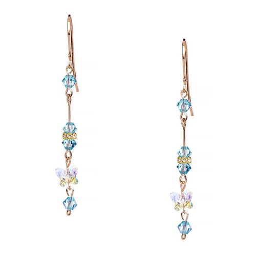 Aretes con Cristal Swarovski en Aleacion con Oro 18k Jands 