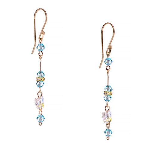Aretes con Cristal Swarovski en Aleacion con Oro 18k Jands 