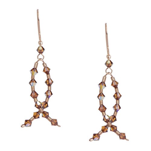 Aretes con Cristal Swarovski en Aleacion con Oro 18k Jands 