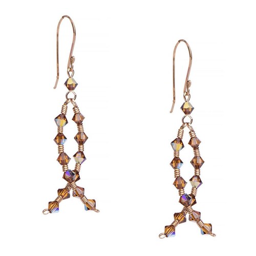 Aretes con Cristal Swarovski en Aleacion con Oro 18k Jands 