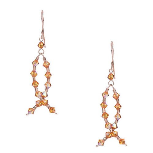 Aretes con Cristal Swarovski en Aleacion con Oro 18k Jands 