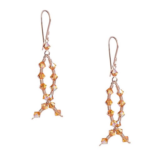 Aretes con Cristal Swarovski en Aleacion con Oro 18k Jands 