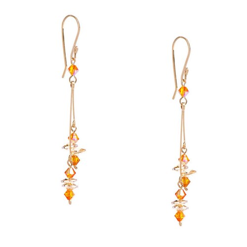 Aretes con Cristal Swarovski en Aleacion con Oro 18k Jands 