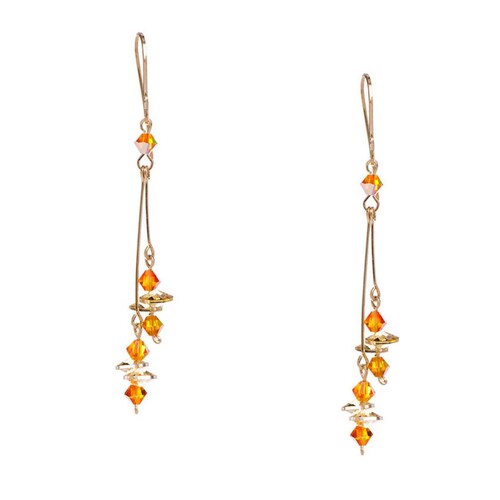 Aretes con Cristal Swarovski en Aleacion con Oro 18k Jands 