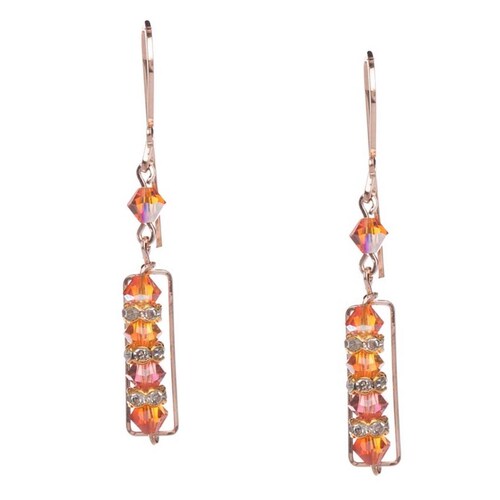 Aretes con Cristal Swarovski en Aleacion con Oro 18k Jands 