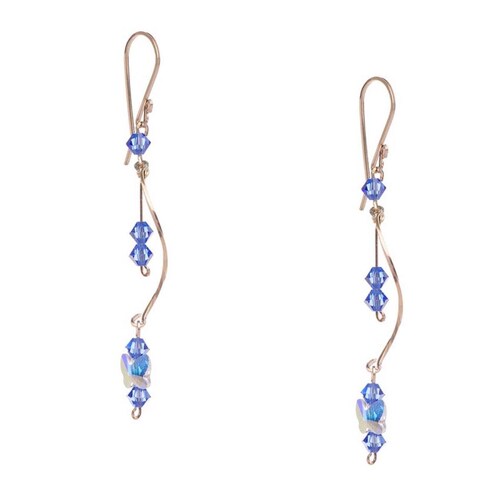 Aretes con Cristal Swarovski en Aleacion con Oro 18k Jands 