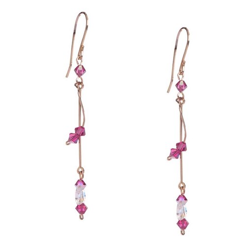 Aretes con Cristal Swarovski en Aleacion con Oro 18k Jands 