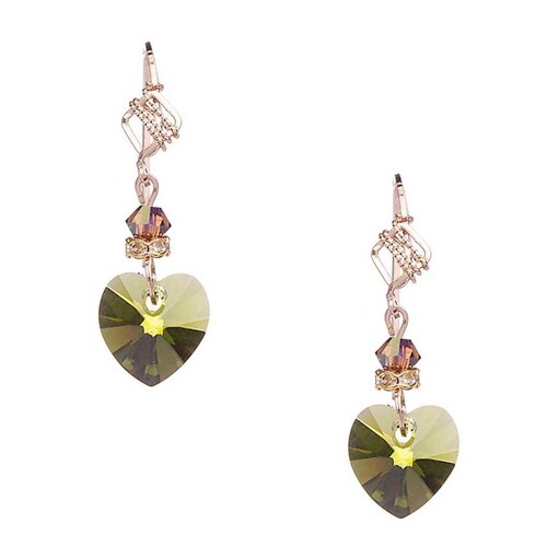 Aretes con Cristal Swarovski en Aleacion con Oro 18k Jands .