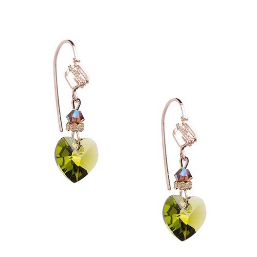 Aretes con Cristal Swarovski en Aleacion con Oro 18k Jands .