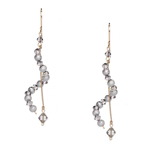 Aretes con Cristal Preciosa en Aleación con Oro 18k Jands .