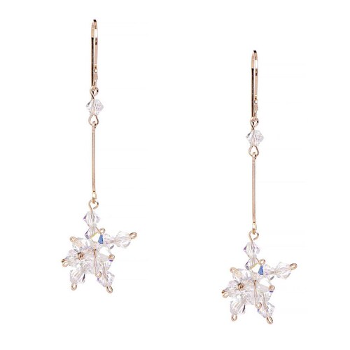 Aretes con Cristal Preciosa en Aleación con Oro 18k Jands 