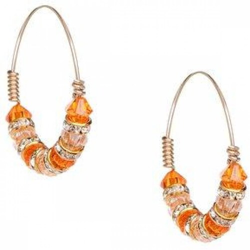 Arracadas con Cristal Preciosa en Aleación con Oro De 18k Jands Joyeria .