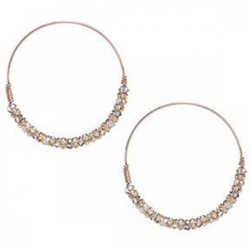 Arracadas con Cristal Preciosa en Aleación con Oro De 18k Jands Joyeria .