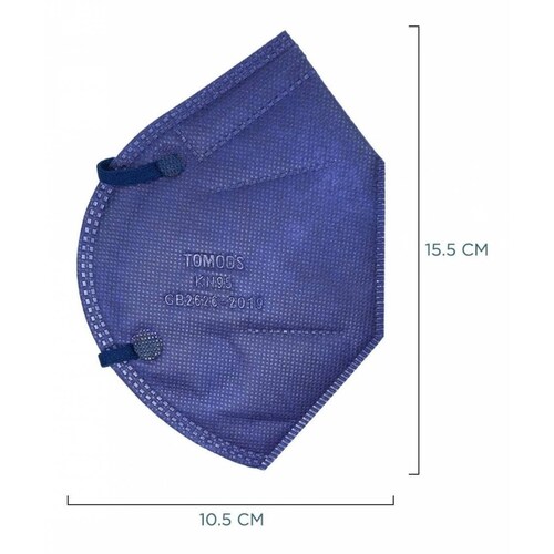 Kn95 Mascarillas Cubrebocas Lavables Caja10pz Colores Tomods Azul marino Azul Marino.