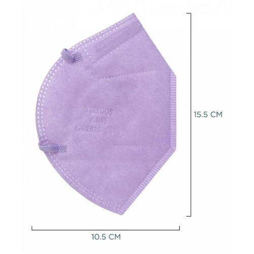 Kn95 Mascarillas Cubrebocas Lavables Caja10pz Colores Tomods Lila