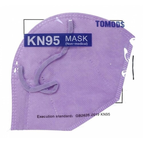 Kn95 Mascarillas Cubrebocas Lavables Caja10pz Colores Tomods Lila