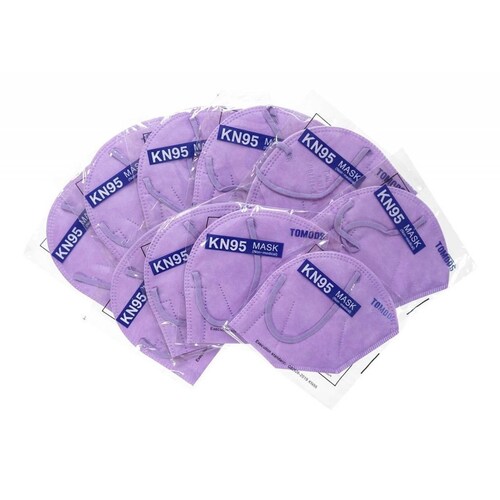 Kn95 Mascarillas Cubrebocas Lavables Caja10pz Colores Tomods Lila