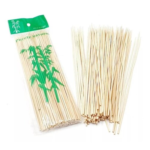 Palillos Para Brochetas Palo De Bambú Madera 25cm 90pzs 