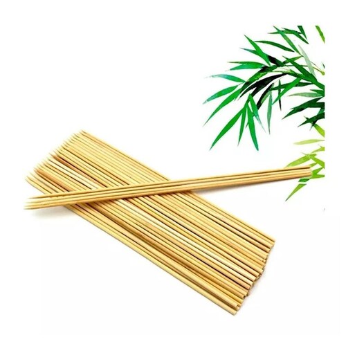 Palillos Para Brochetas Palo De Bambú Madera 25cm 90pzs 